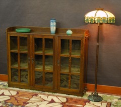 Lifetime Furniture, Grand Rapids Bookcase & Chair Company three door bookcase with keyed tenons.